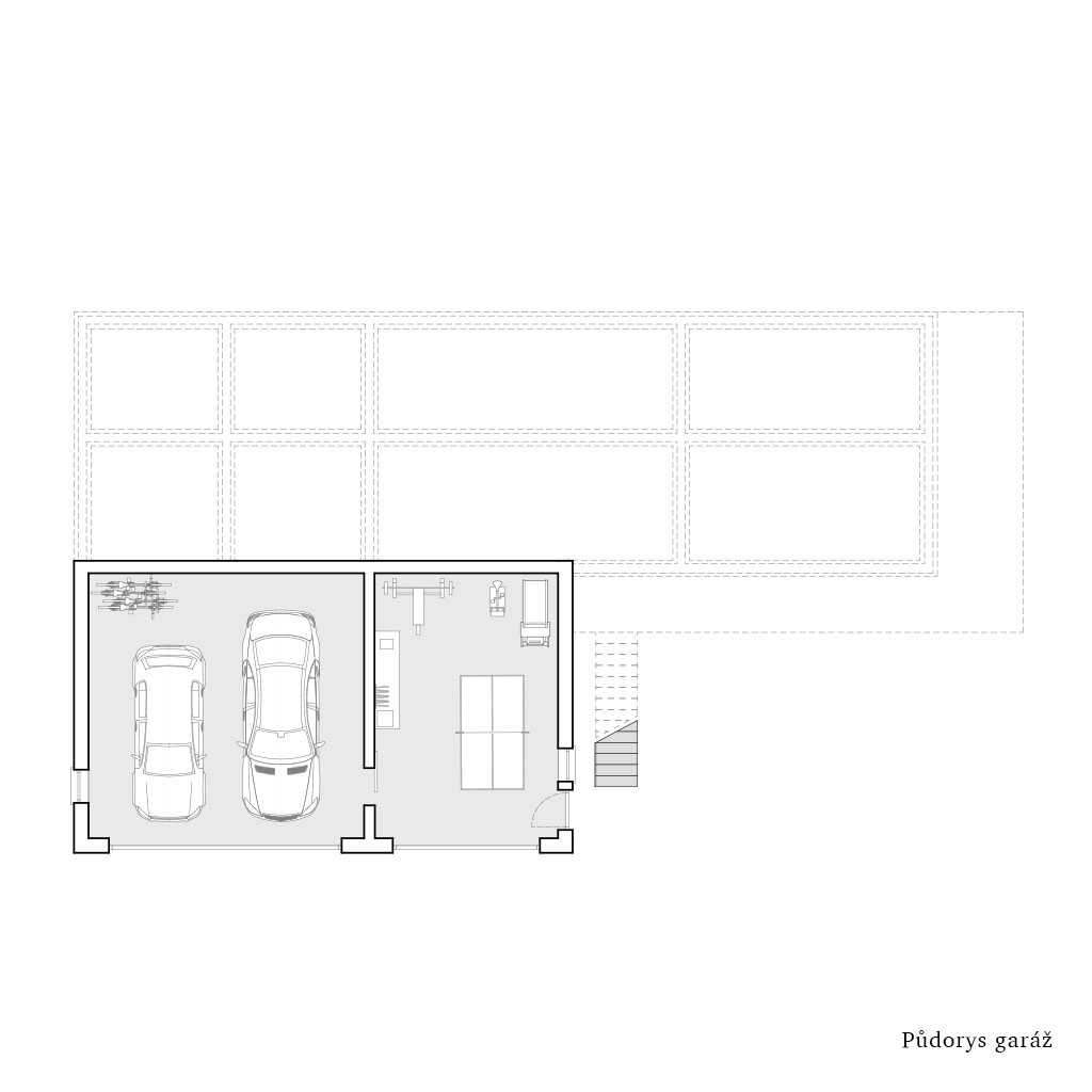 Půdorys garáž